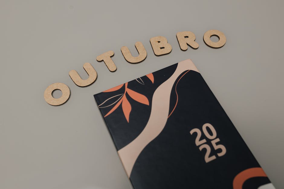 Stylish 2025 planner with October theme and elegant design, perfect for organization.